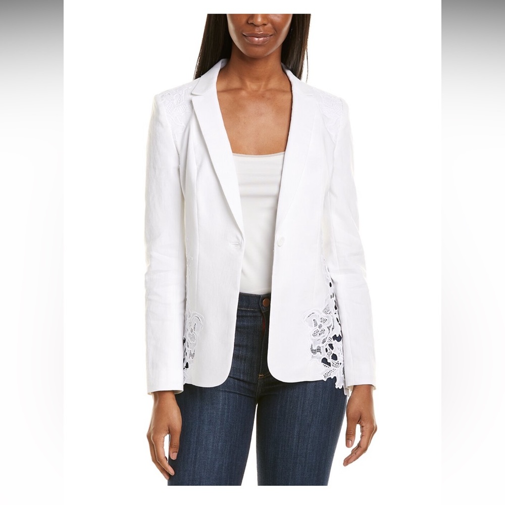 Elie Tahari Lace Linen-Blend Blazer